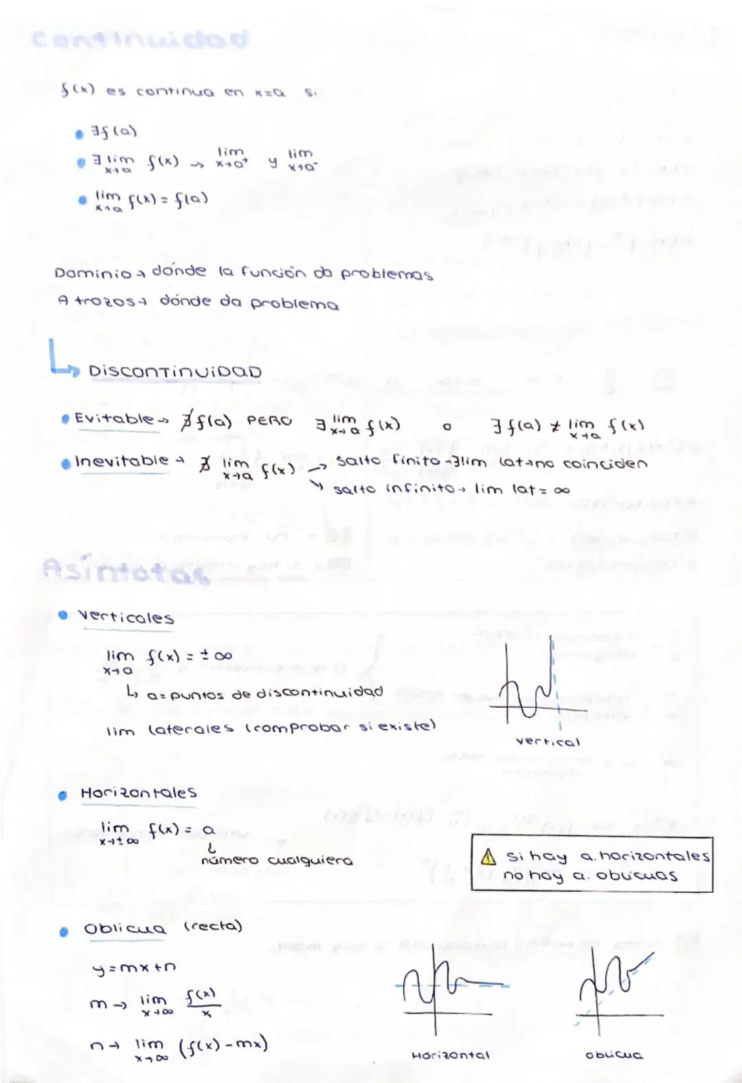 # Continuidad
$f(x)$ es continua en $x=a$ si:
- $f(a)$
- $\lim_{x \to a} f(x) \to \lim_{x \to a^{+}} $ y $\lim_{x \to a^{-}}$
- $\lim_{x \
