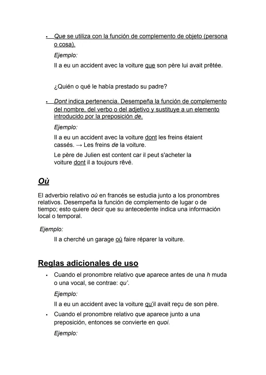 LOS PRONOMBRES RELATIVOS
Los pronombres relativos introducen las oraciones de relativo, es
decir, oraciones subordinadas que aportan informa