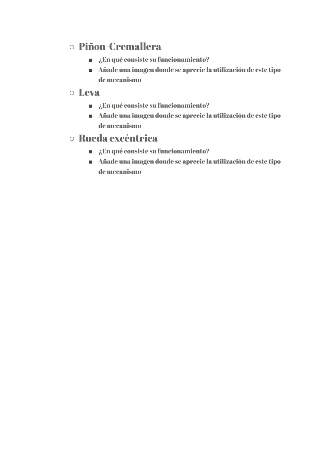 # Mecanismos II:
Transmisión de movimiento
Hecho por:
Nombre y apellidos:
Curso: # ÍNDICE
* Mecanismo de transmisión circular
* Cue