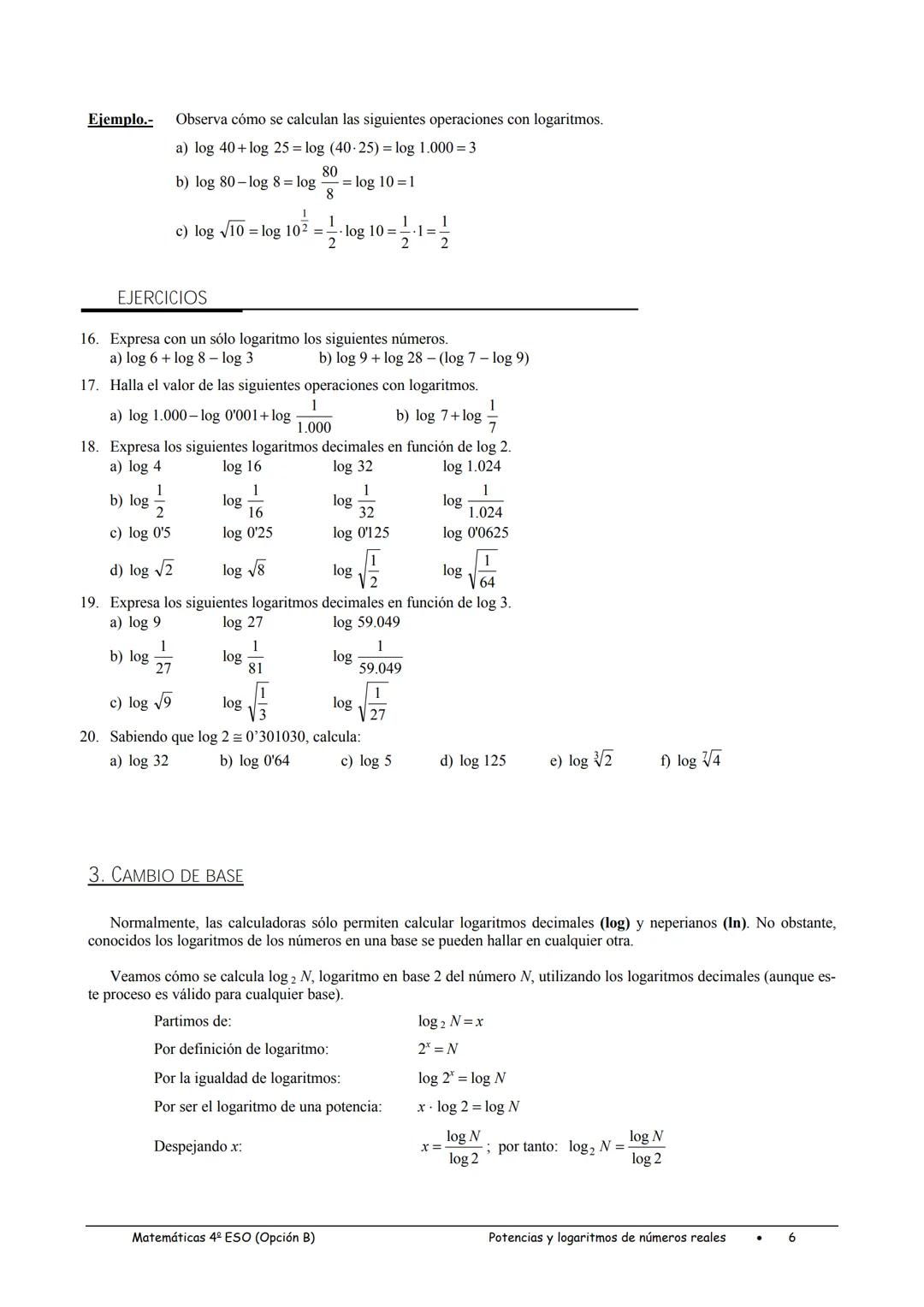 2. Simplifica las siguientes expresiones.
a) $\frac{6x^4y^2}{3x^2y^{-2}}$
b) $\frac{4x^{-3}y^3}{2x^{-1}y^{-1}}$
c) $\frac{60x^5y^{-3}z^6}{18