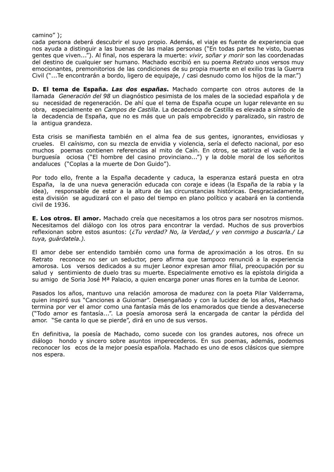 ANTONIO MACHADO. LOS GRANDES TEMAS POÉTICOS (Resumen)
INTRODUCCIÓN. Antonio Machado comienza su trayectoria poética en los últimos años del