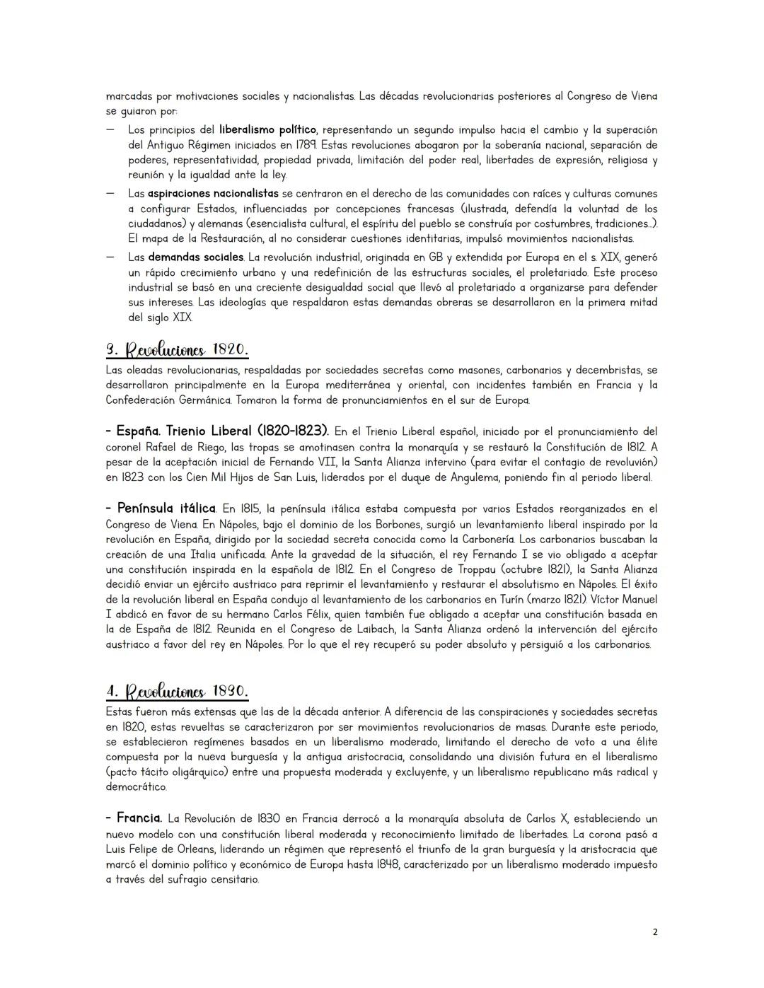 # TEMA 3, LA RESTAURACION Y LAS NUEVAS OLEADAS
# REVOLUCIONARIAS.
## 1. El Congreso de Viena y la Restauracion-
Tras la caída de Napoleón,