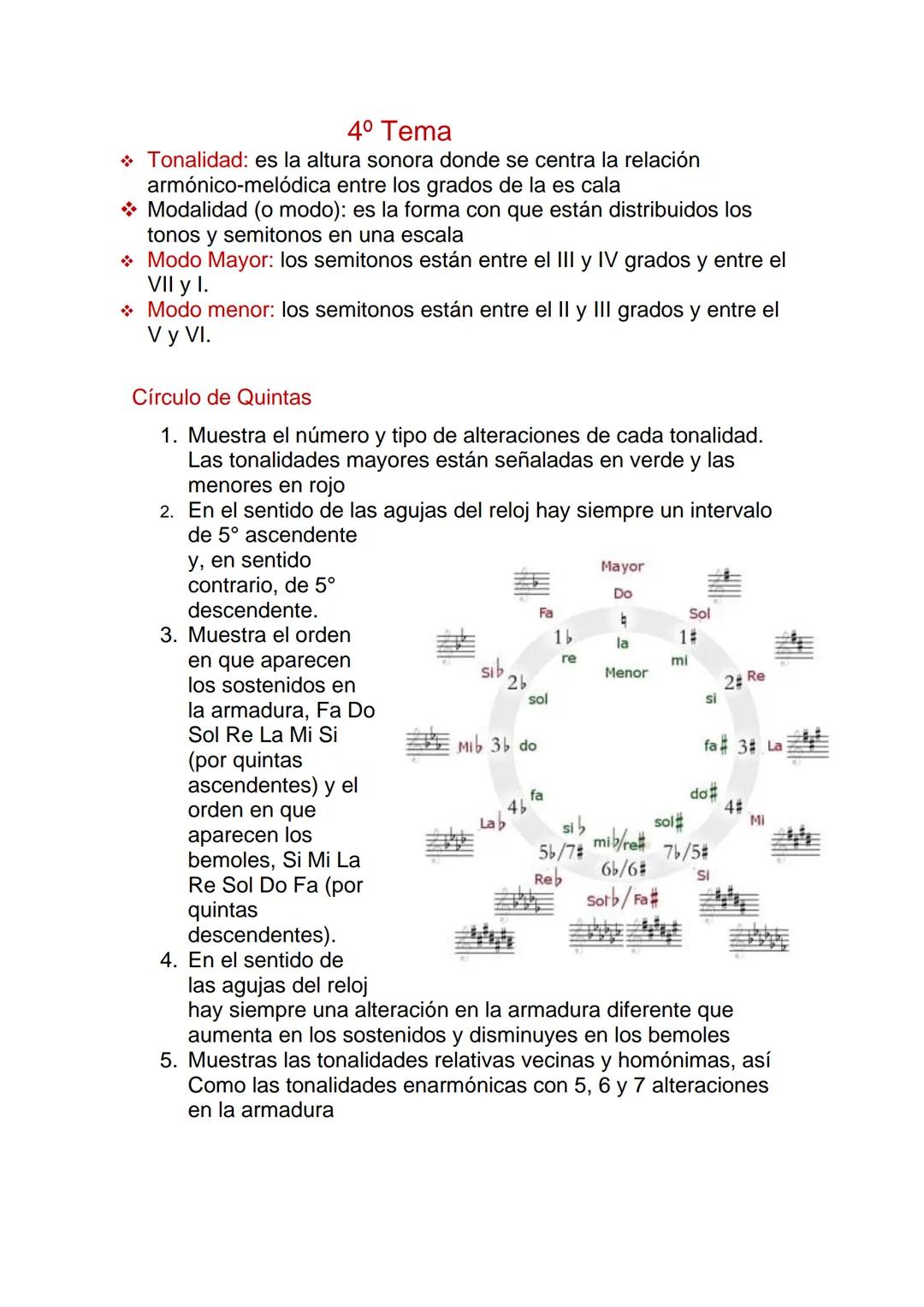 1º Tema
> Intervalos: diferencia de tonos/frecuencias que hay entre 2 notes
distintas
Por la sig. tabla se deduce que:
1. El n° de tonos y s