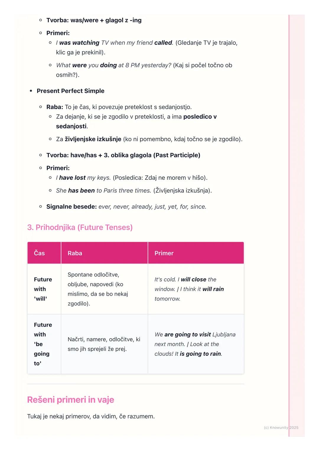 # Glagolski časi (ponovitev in
nadgradnja)
Pregled glagolskih časov
To je ponovitev časov, ki jih že poznamo, in nekaj novega. Glagolski č