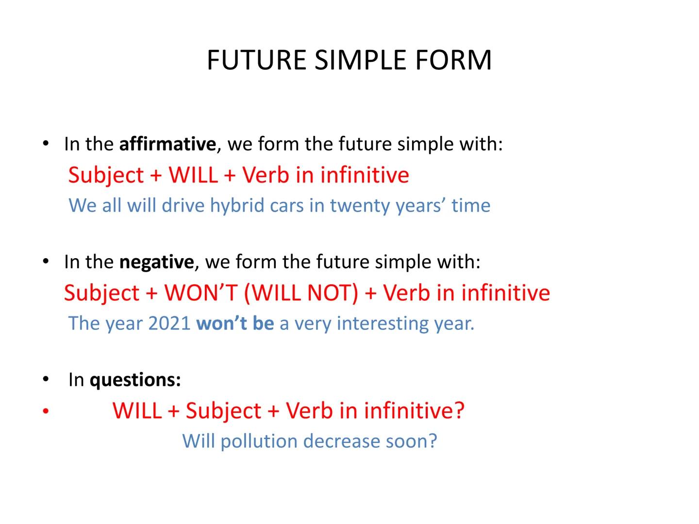 Future tenses
A review for Bachillerato ●
FUTURE TENSES
Present Simple
●
We use the present simple to talk about Timetables or future
events