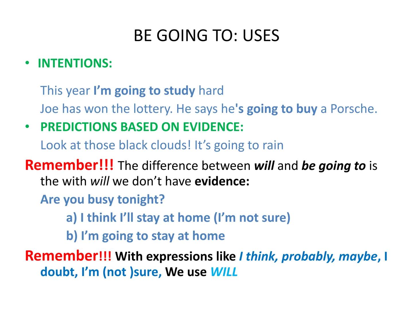 Future tenses
A review for Bachillerato ●
FUTURE TENSES
Present Simple
●
We use the present simple to talk about Timetables or future
events