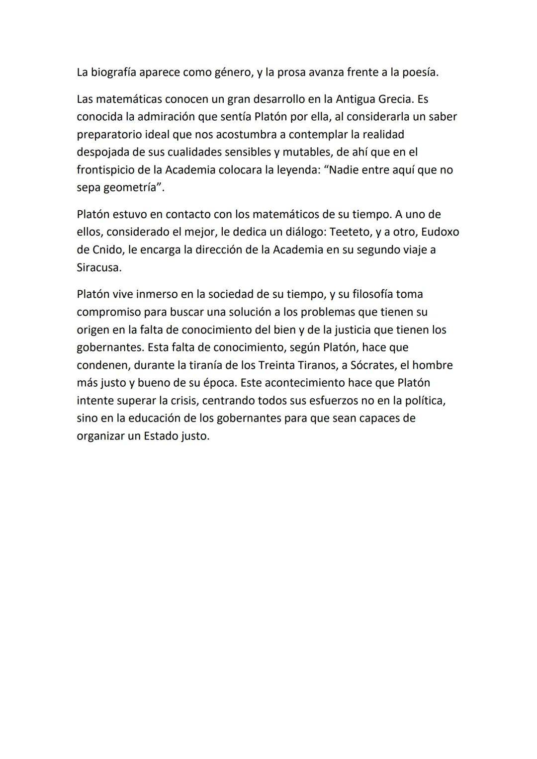 Contexto filosófico-cultural de Platón
Platón enlaza con la problemática de los filósofos anteriores a él, a la vez
que intenta dar una solu