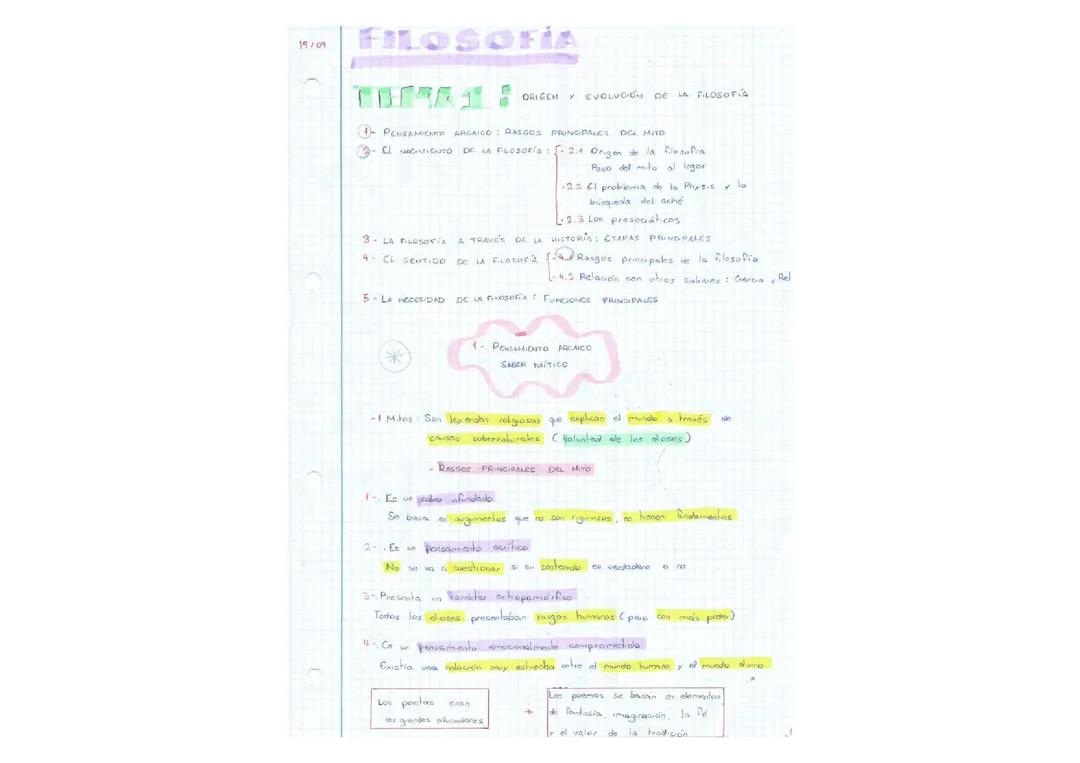 Origen y evolución de la filosofía