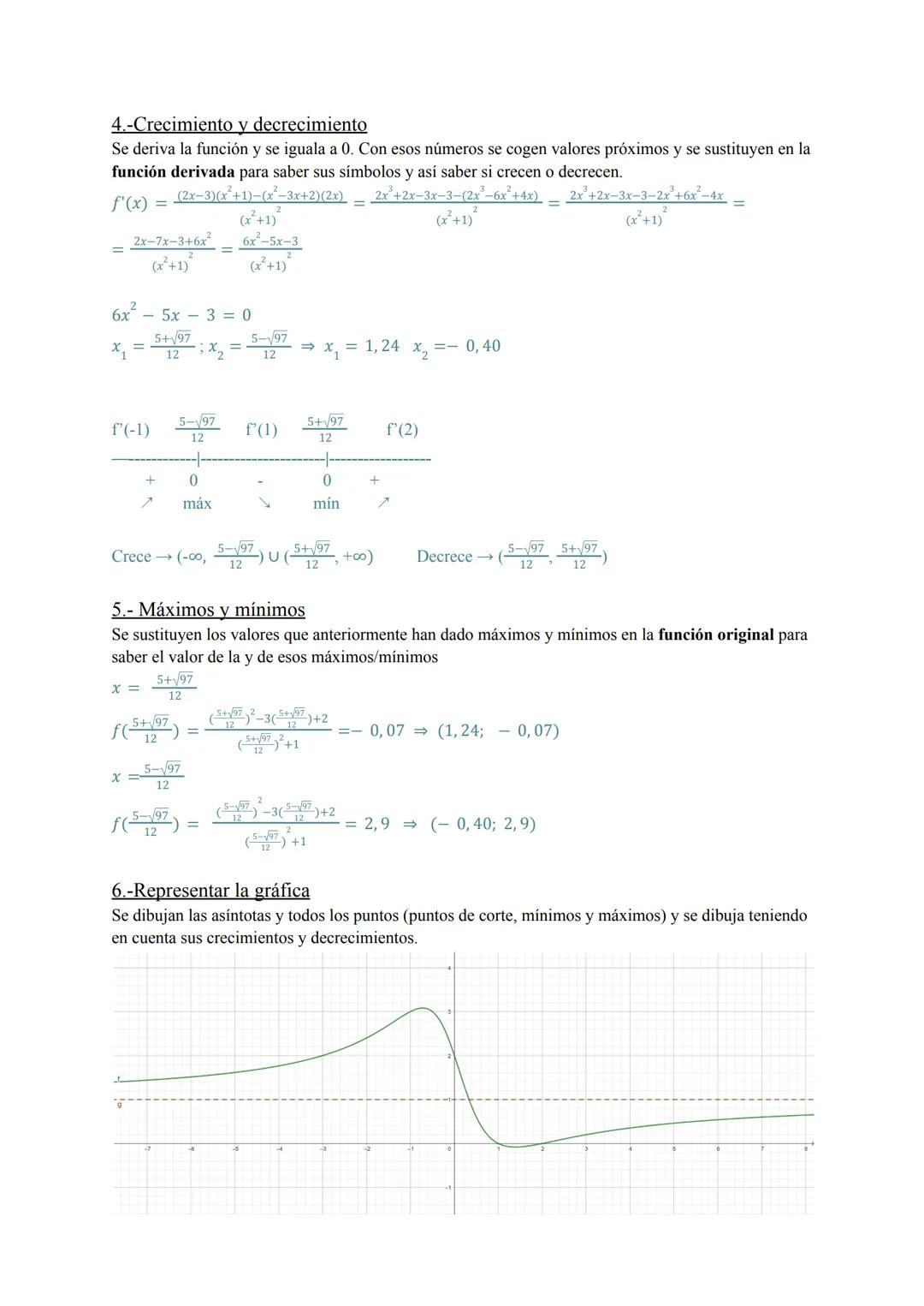 # Funciones racionales
$f(x) = \frac{x^2 - 3x + 2}{x + 1}$
1.-Dominio
El dominio es donde el denominador es igual a 0.
$Domf(x) = \aleph$