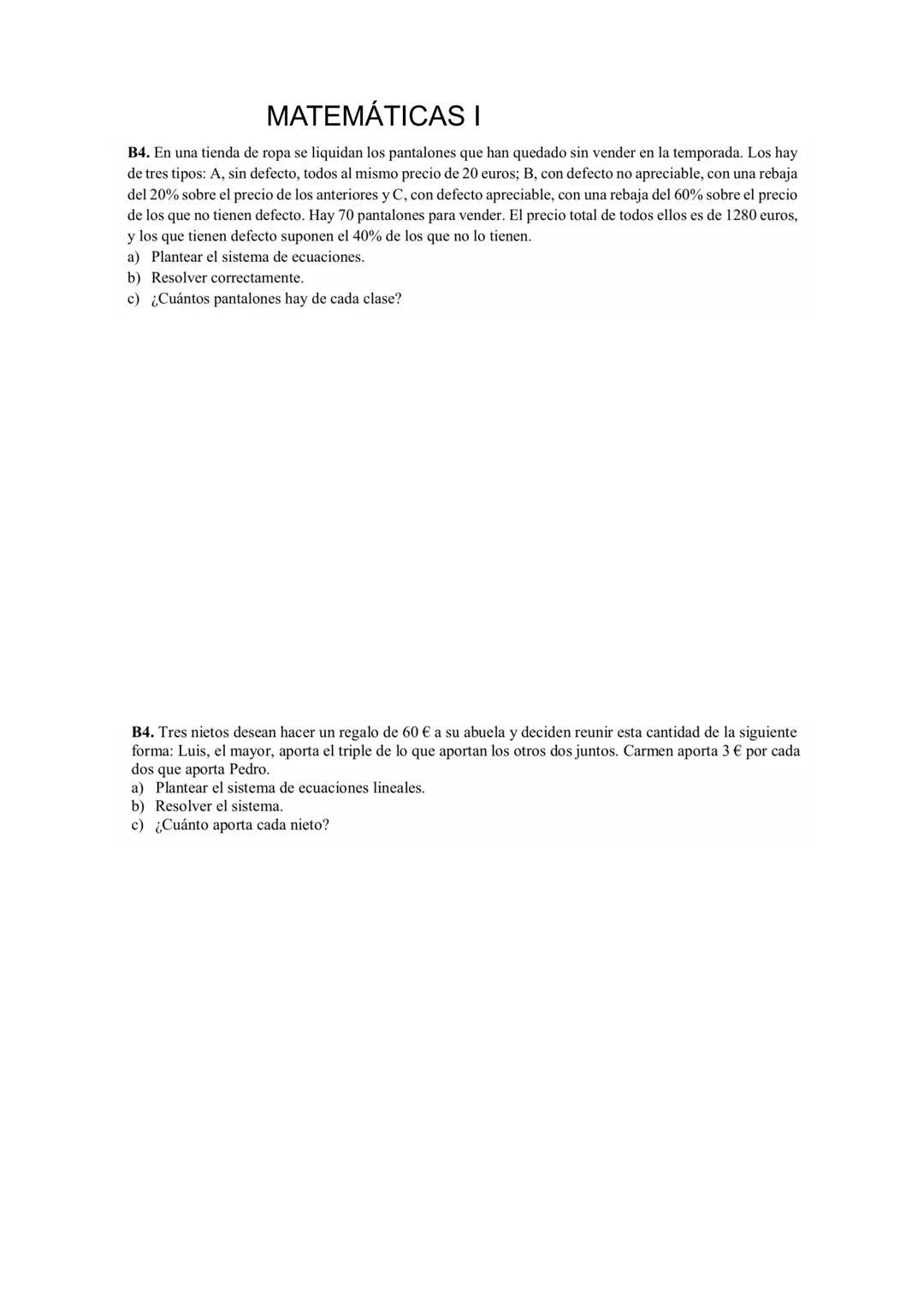 # MATEMÁTICAS I
2.2+4= 80
$
2^x + \frac{4}{2^{x-2}} = 5
$
GAUSS
Una combinación lineal de $E_1$ y $E_2$ es, por ejemplo: -3$E_1$ +4$E_2$