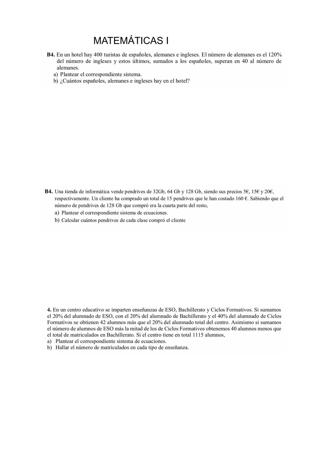 # MATEMÁTICAS I
2.2+4= 80
$
2^x + \frac{4}{2^{x-2}} = 5
$
GAUSS
Una combinación lineal de $E_1$ y $E_2$ es, por ejemplo: -3$E_1$ +4$E_2$