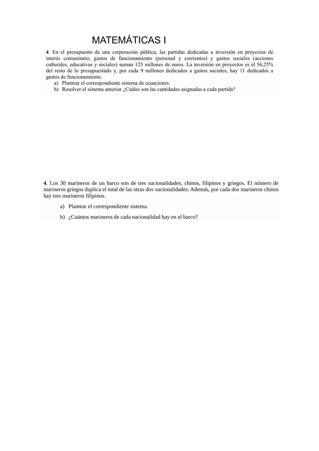 # MATEMÁTICAS I
2.2+4= 80
$
2^x + \frac{4}{2^{x-2}} = 5
$
GAUSS
Una combinación lineal de $E_1$ y $E_2$ es, por ejemplo: -3$E_1$ +4$E_2$