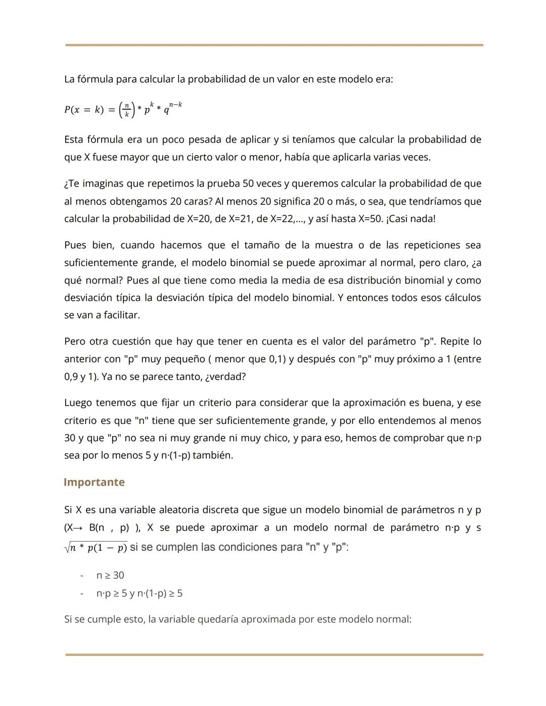 Matemáticas Aplicadas a las Ciencias Sociales
PRIMER TRIMESTRE 1º BAC
Tema 3. Distribución normal
1 - Introducción
Del mismo modo que entre